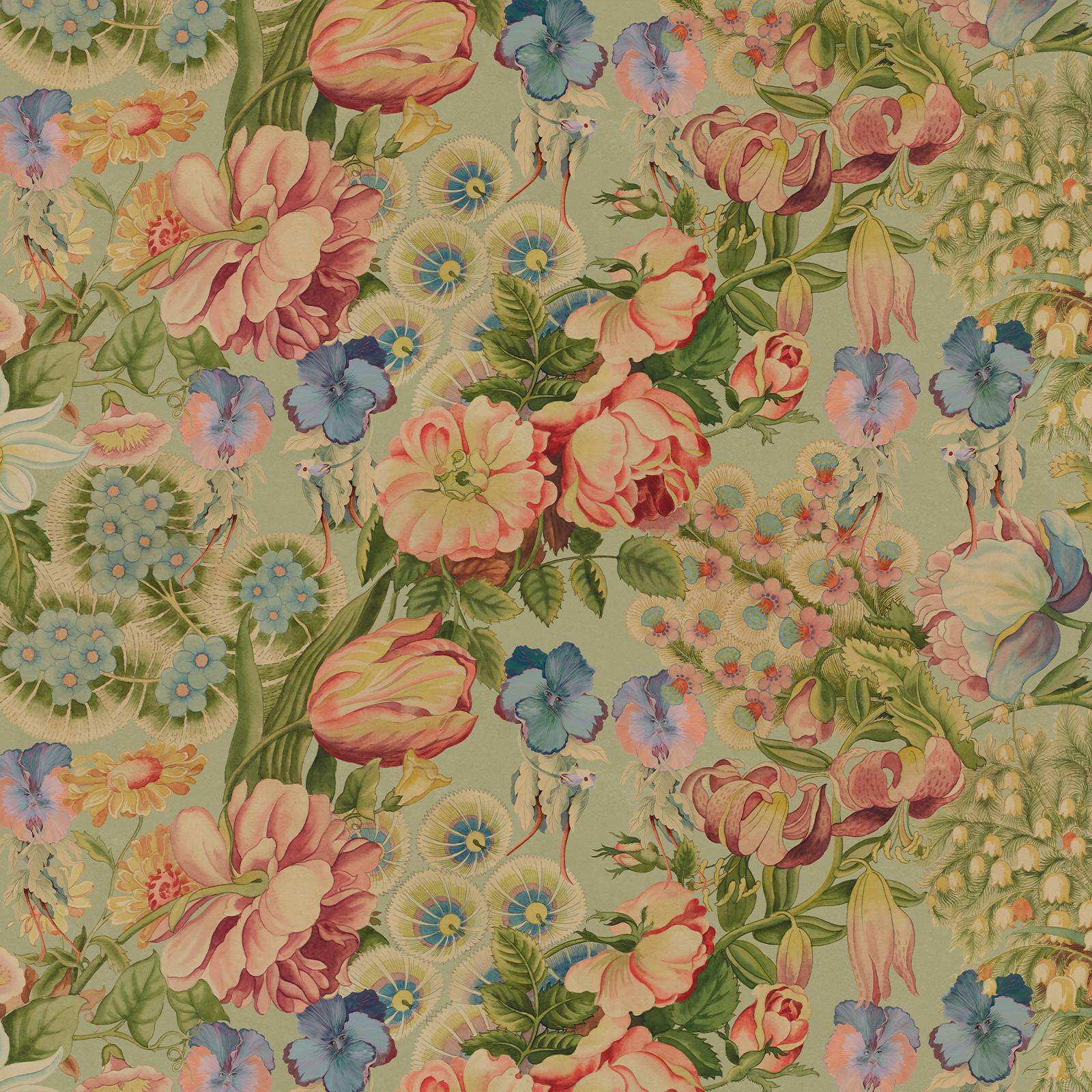 a floral pattern on a fabric
