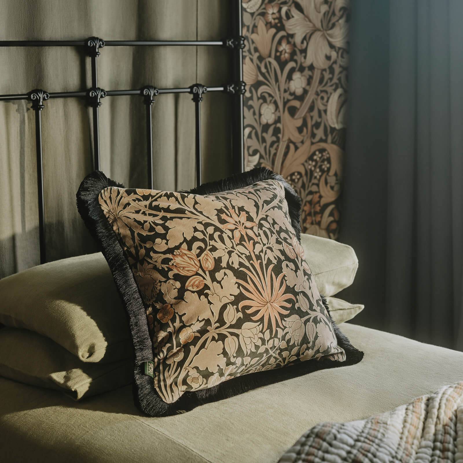 a pillow on a bed