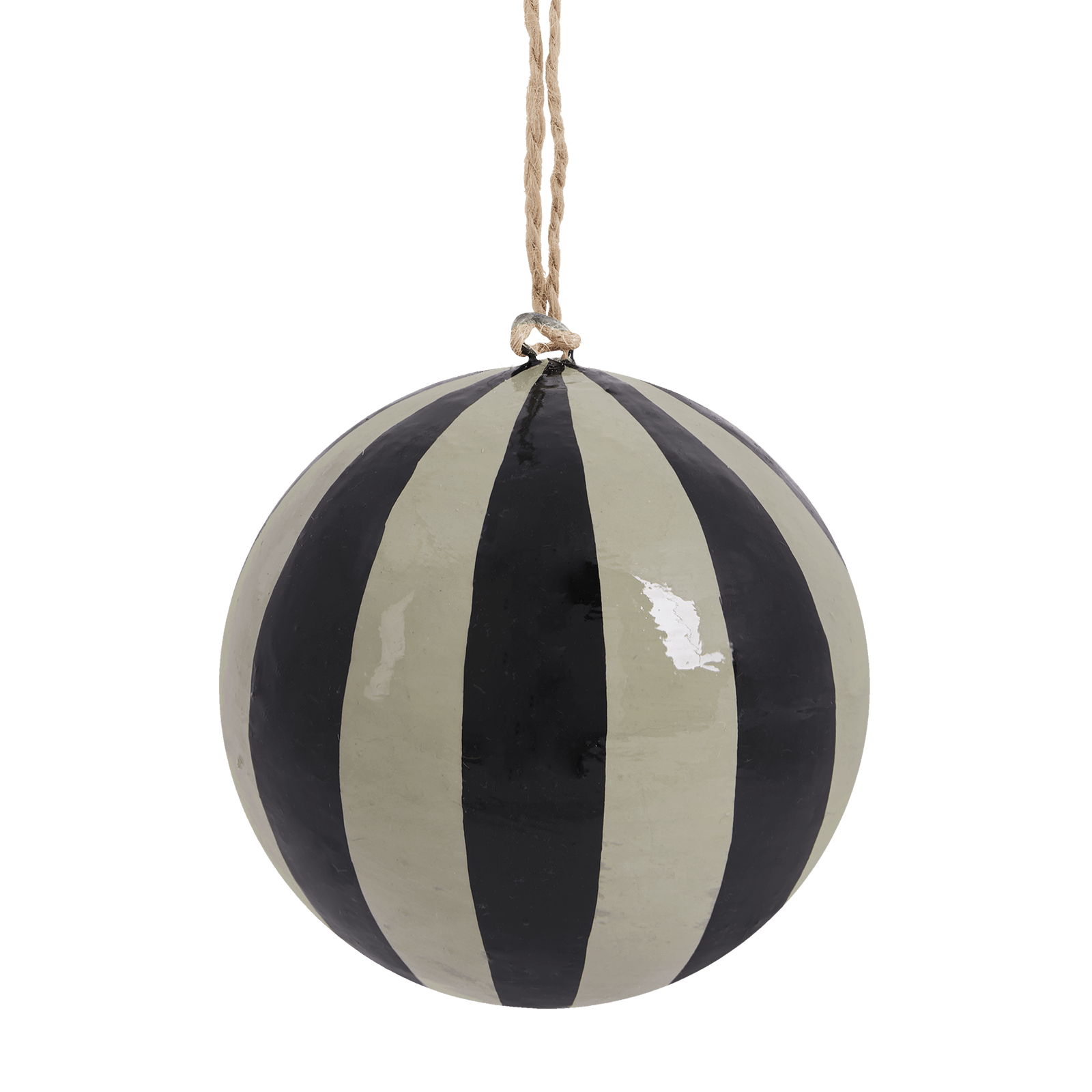 a black and white striped ball