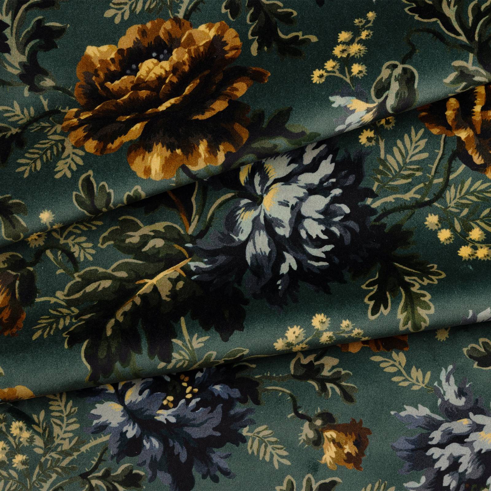 OPIA Velvet Curtain - Petrol