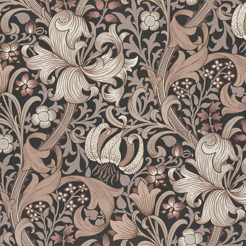 GOLDEN LILY Wallpaper - Black Sample