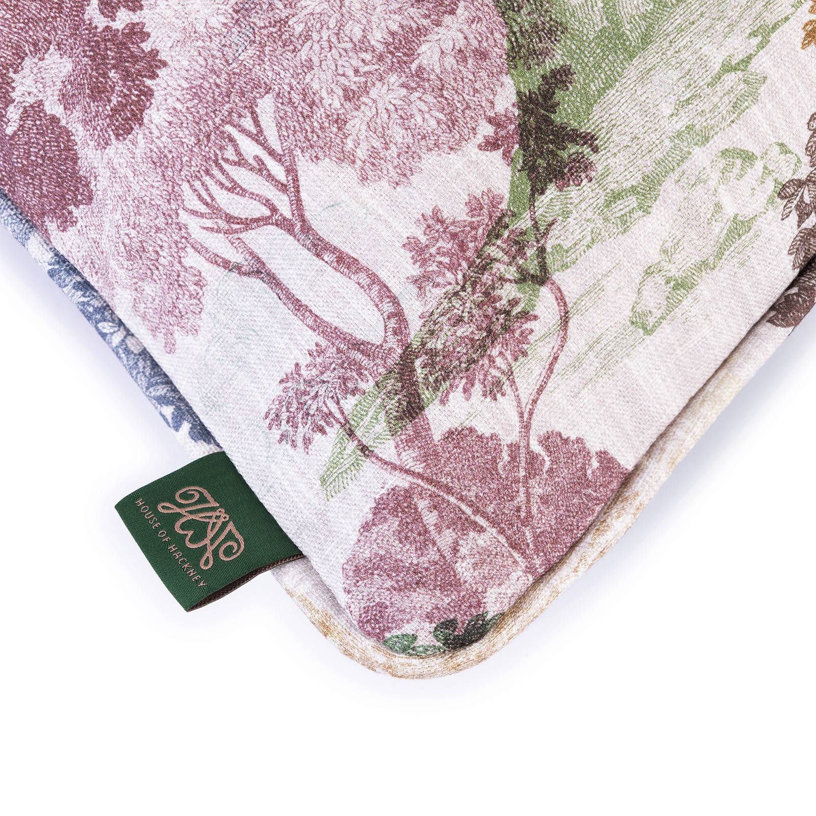 DENDROPHILIA Cotton Linen Medium Piped Cushion - Iridis