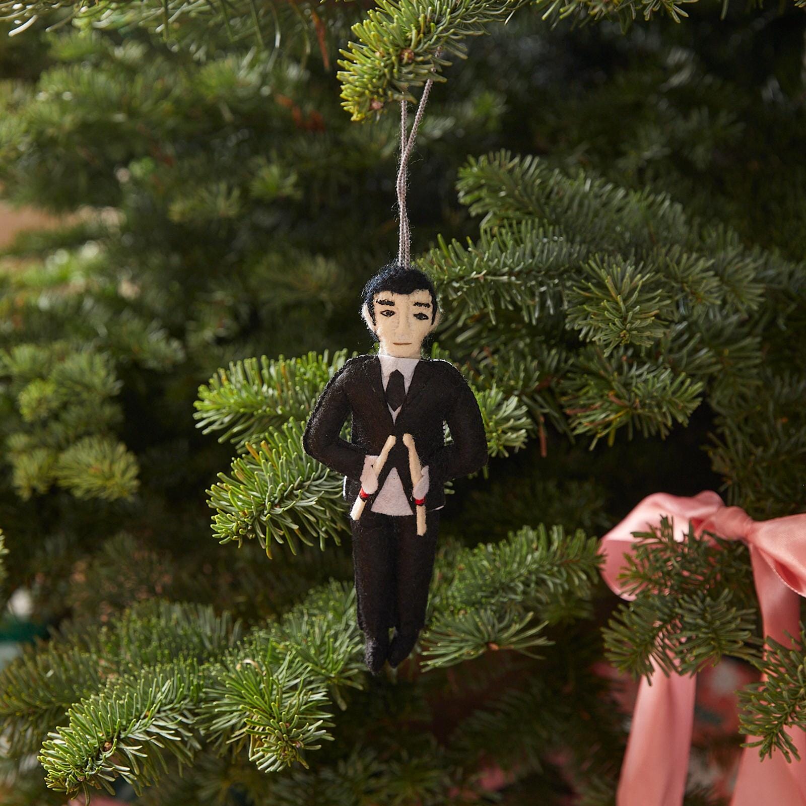 a stuffed toy in a tree