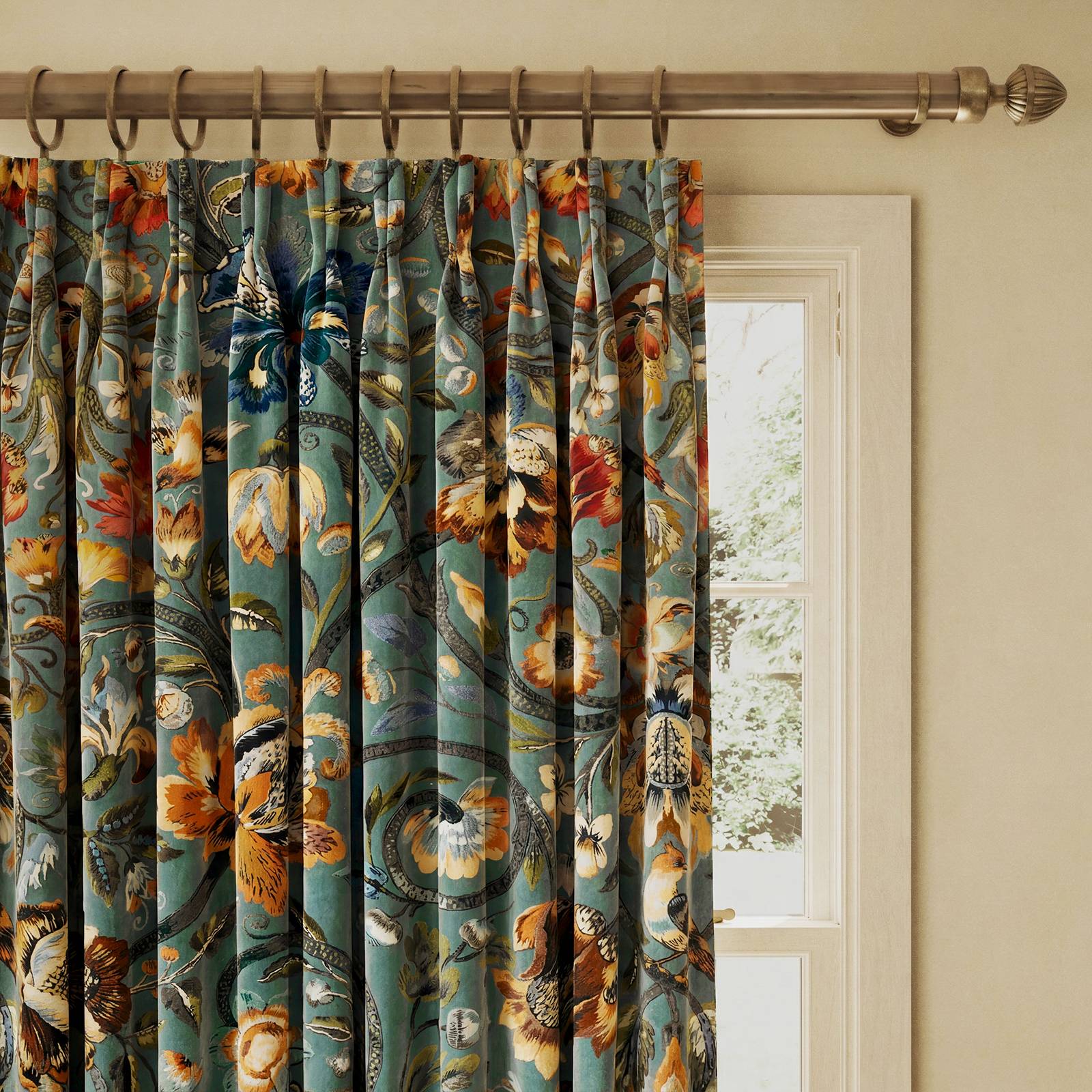 GAIA Velvet Curtain - Prussian Blue