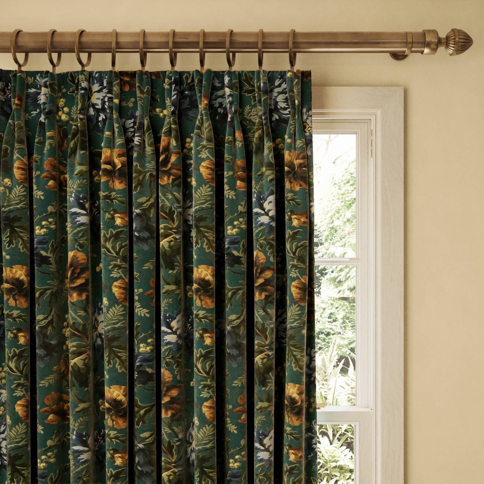 OPIA Velvet Curtain - Petrol