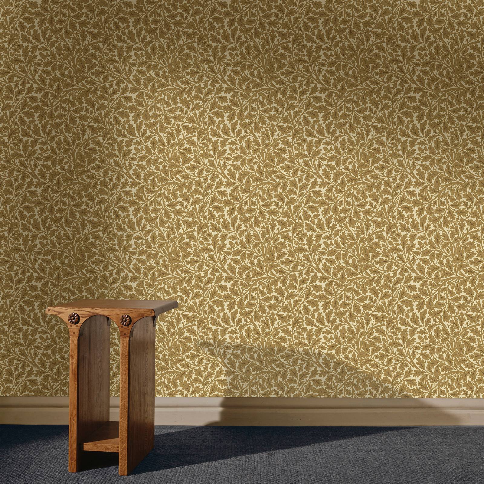 a wooden table in a room
