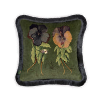 LOVE LETTER Medium Fringe Cushion - Verde