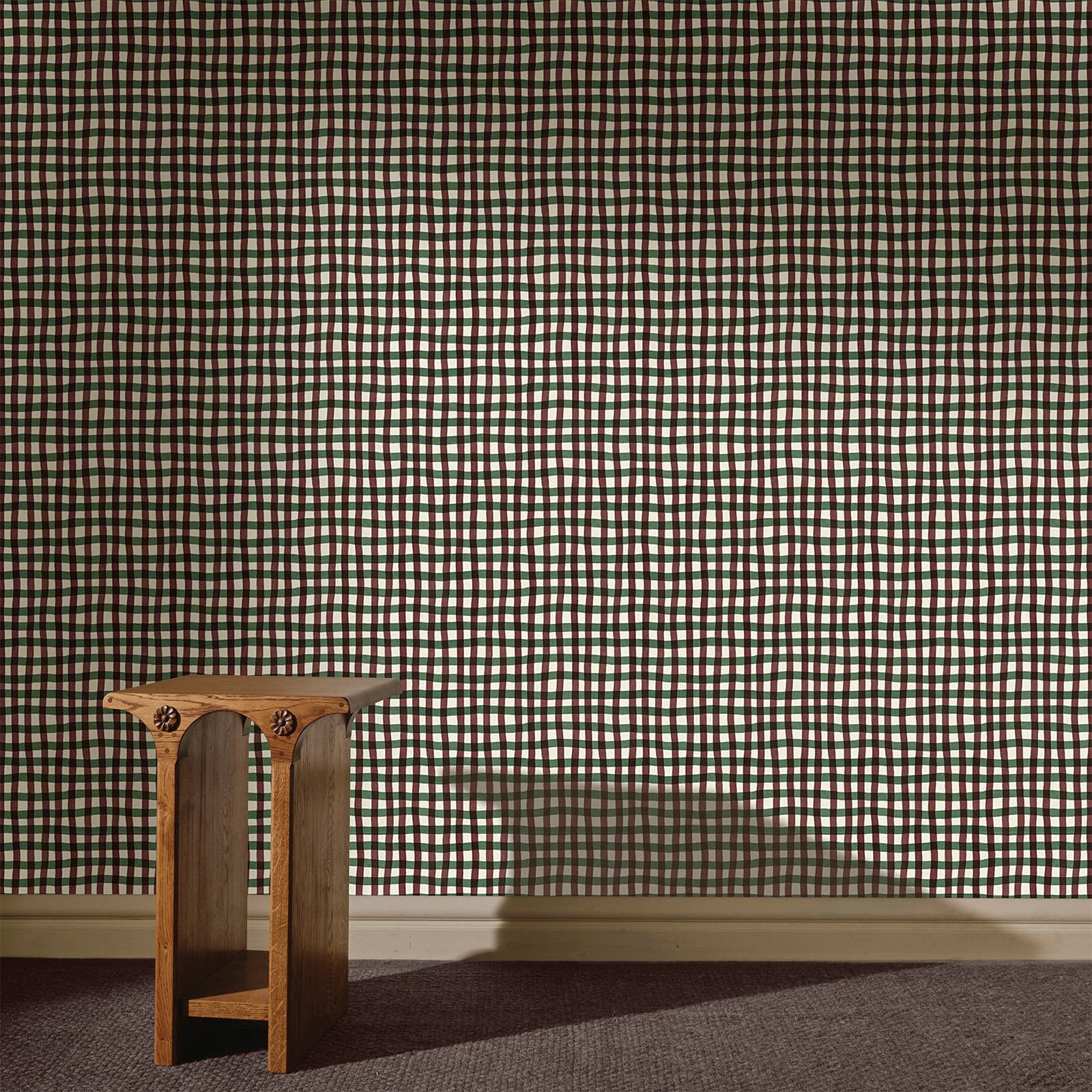 ARTIST'S CHECK Wallpaper - Carnelian