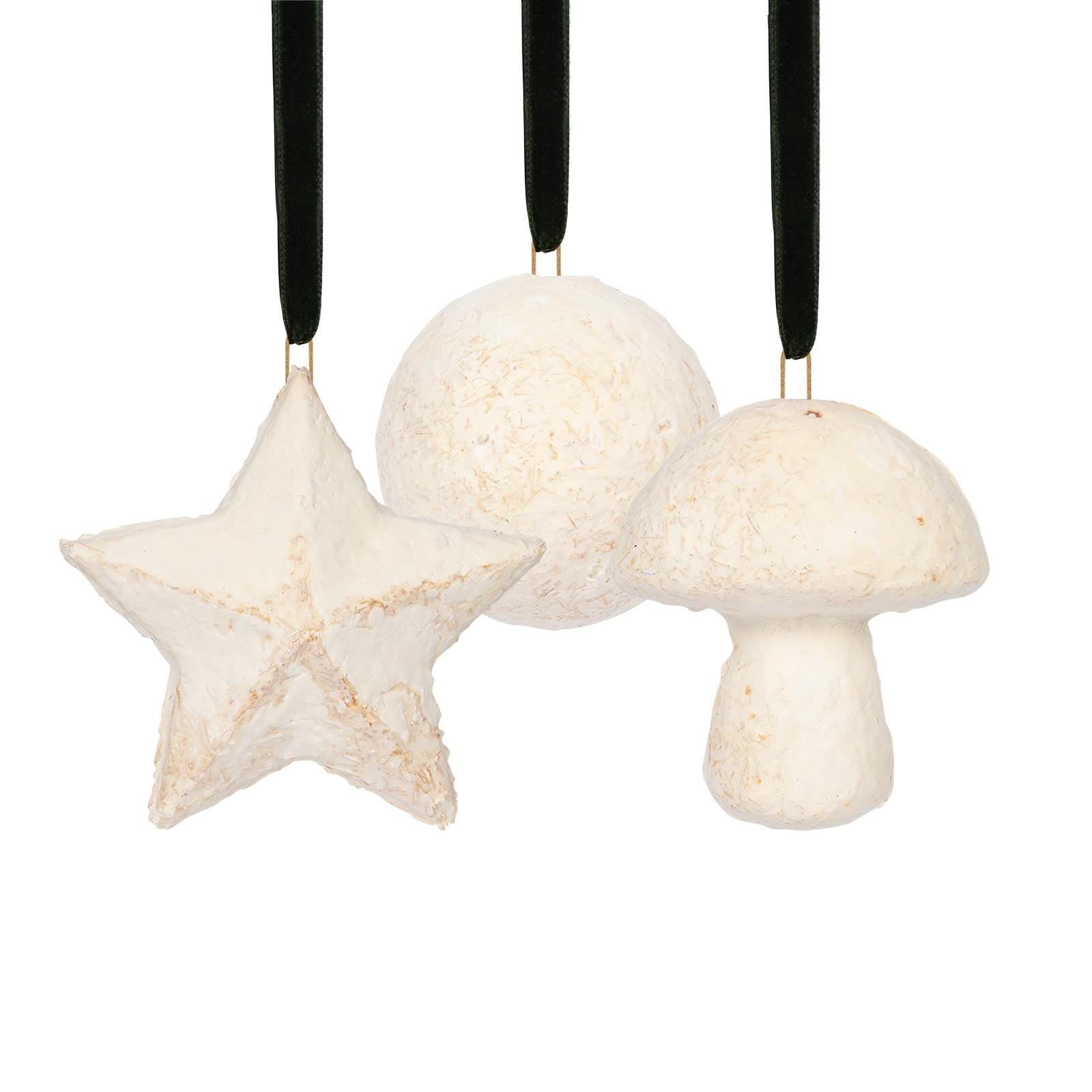 a group of white ornaments