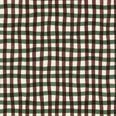 ARTIST'S CHECK Wallpaper - Carnelian Sample