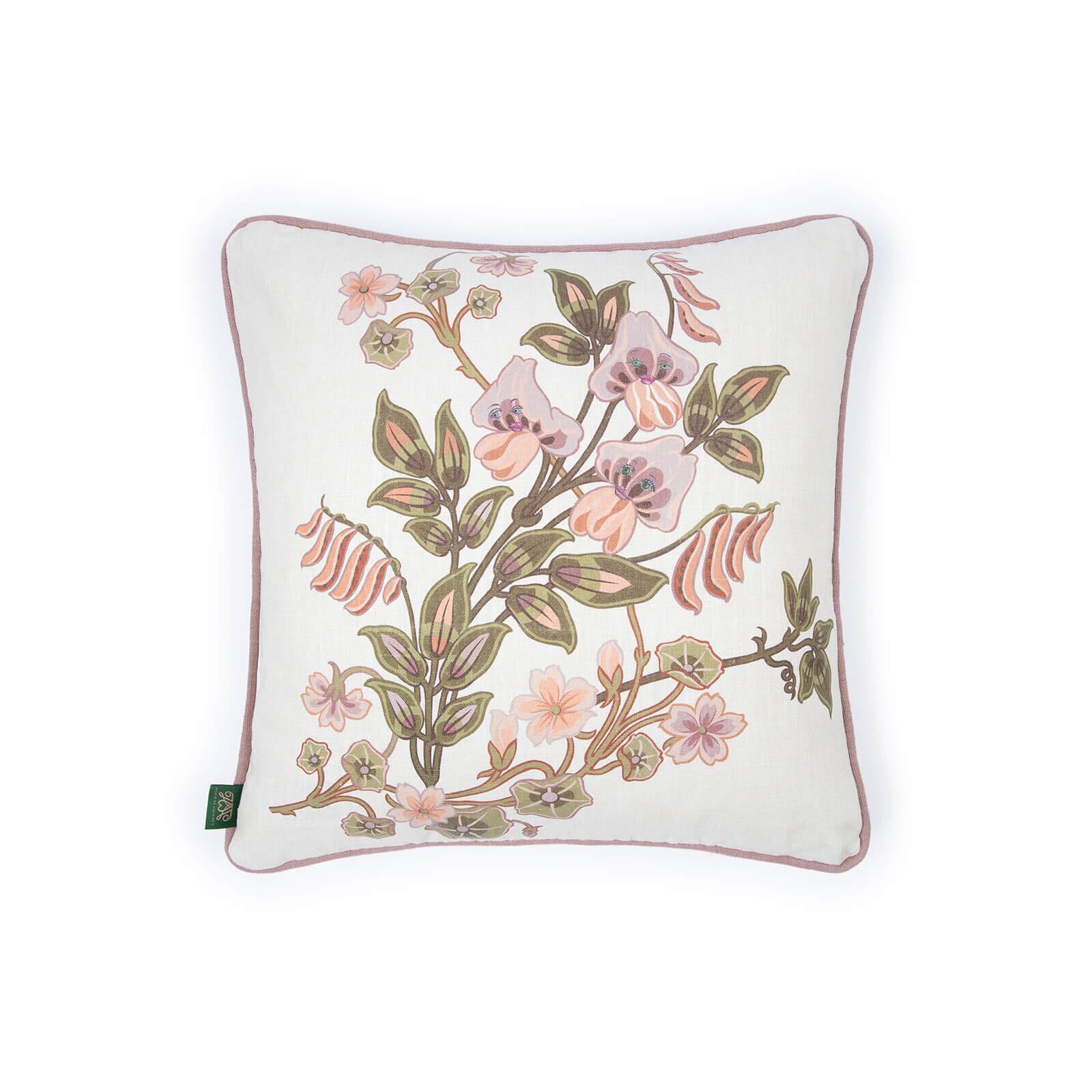 a pillow with a floral design