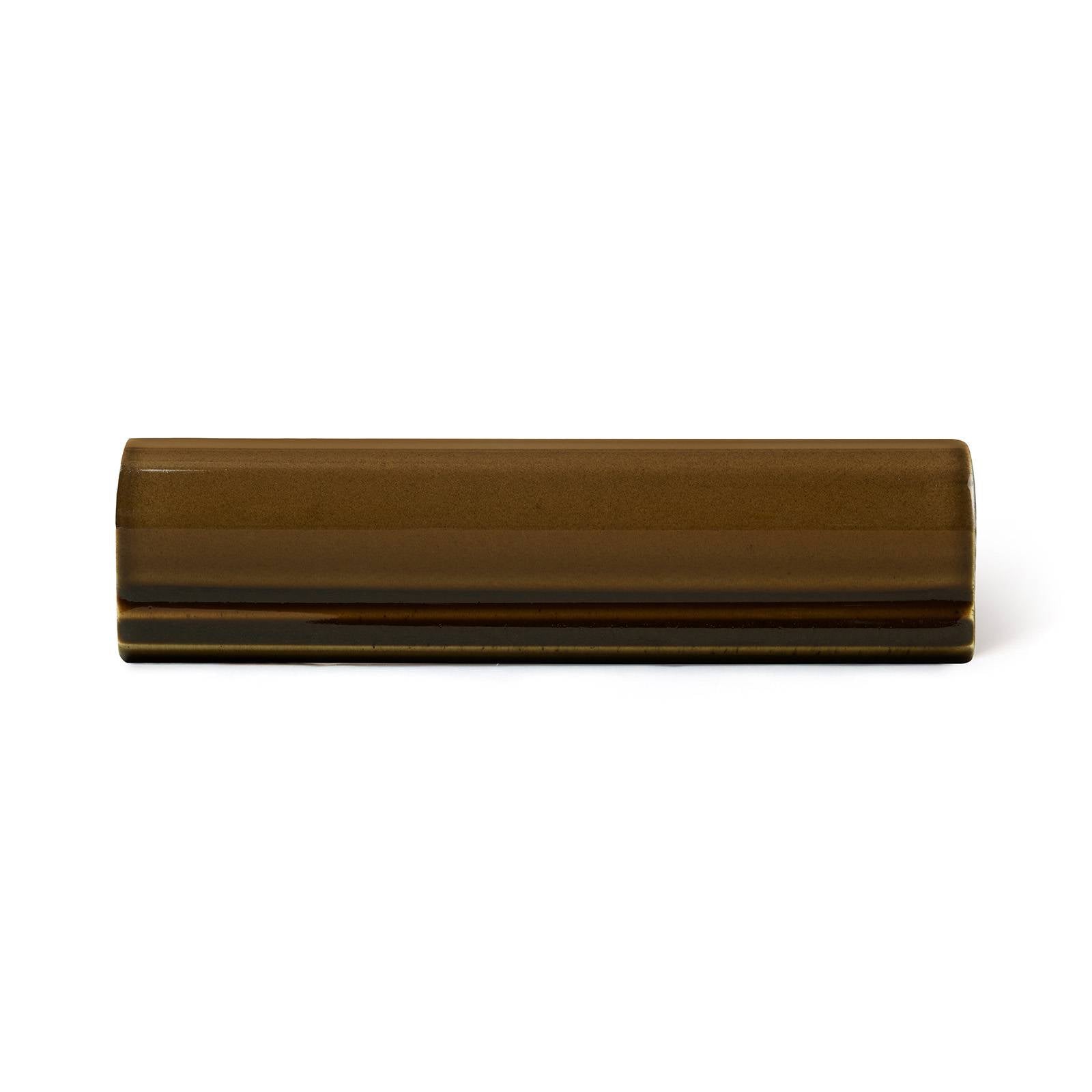a brown rectangular object on a white background